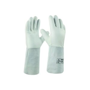 Gants soudeur argon DIFAC gris, en cuir, avec manchette et coutures renforcées