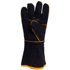 Gants de soudeur ERSANDY noirs en cuir fendu avec coutures en kevlar