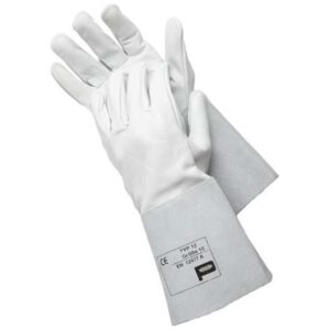 Gants de soudure FP en cuir gris clair avec manchette longue
