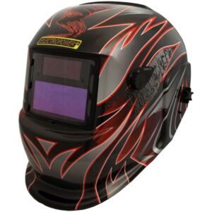 Masque de soudage ELECTROPOWER électronique à motif flamme avec filtre automatique