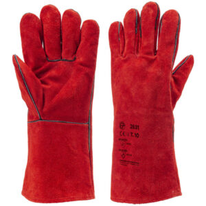 Paire de gants soudeur croute de cuir 330 mm protection hautes temperatures
