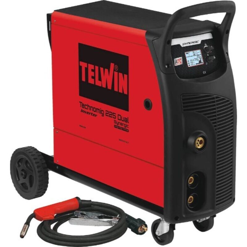 Poste à souder Telwin Technomig 225 multi-procédé avec afficheur LCD et roues